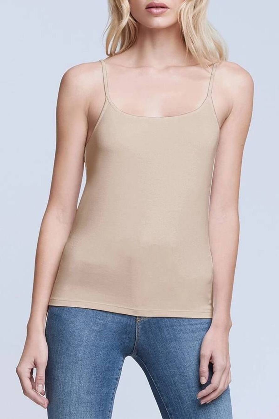 L'Agence Ella Spaghetti Tank Top in Nude XS